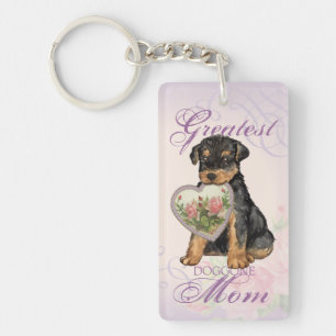 Porte-clés Maman de coeur d'Airedale