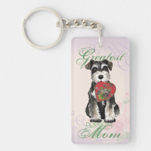 Porte-clés Maman de coeur de Schnauzer miniature