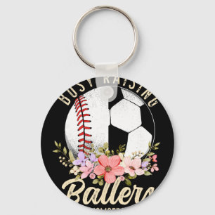 Porte-clés Maman de footballeur et de baseballeur, occupée à