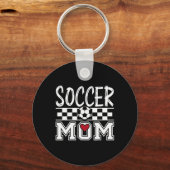 Porte-clés Maman de footballeuse Groovy Mère de soccer _1 (Recto)