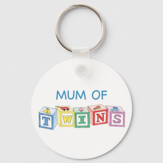 Porte-clés Maman de jumeaux blocs (Recto)
