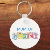 Porte-clés Maman de jumeaux blocs (Recto)