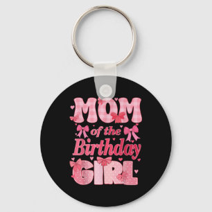 Porte-clés Maman De La Fille Anniversaire Famille Rose Coquet