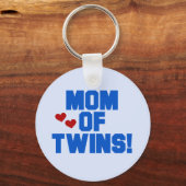 Porte-clés Maman de maillots et cadeaux Twins-Blue Text (Recto)