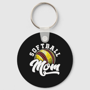 Porte-clés Maman de softball Softball Receveur Lanceuse Maman