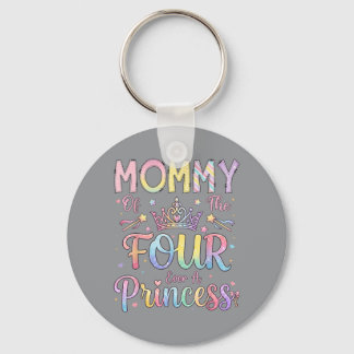 Porte-clés Maman des quatre une princesse fille de 4 ans d'an