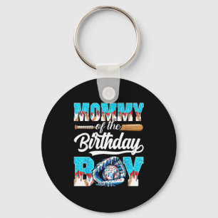Porte-clés Maman du garçon d'anniversaire glace de baseball q