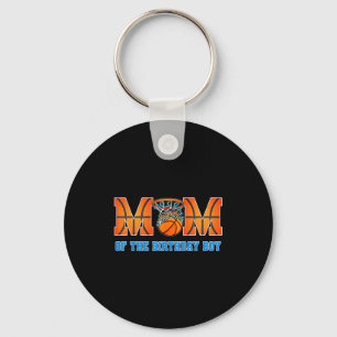 Porte-clés Maman du garçon d'anniversaire thème basketball fa