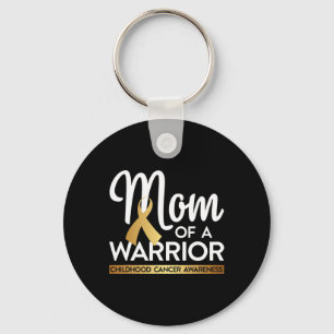 Porte-clés Maman D'Un Guerrier Cancer De L'Enfance Ruban Or