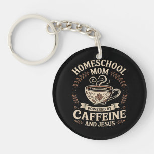 Porte-clés Maman école à la maison alimentée par la caféine e