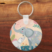 Porte-clés Maman éléphant et bébé (Recto)