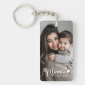 Porte-clés Maman est année coeurs superposer photo (Devant)