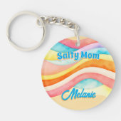Porte-clés Maman esthétique de la plage côtière rétro (Devant)