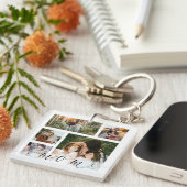 Porte-clés Maman Famille Photo Collage de messages spéciaux (Devant Droit)