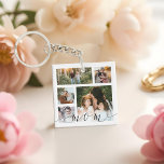 Porte-clés Maman Famille Photo Collage de messages spéciaux<br><div class="desc">Un beau cadeau personnalisé pour votre mère (maman) qu'elle chérira pour les années à venir. Dispose d'une maquette moderne de 5 photos de grille pour afficher 5 de votre famille spéciale et des souvenirs de photos pour enfants. "Mom" conçu dans un magnifique style manuscrit en écriture noire. Au verso, vous...</div>