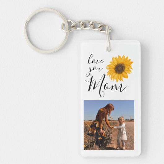 Porte-clés Maman Famille Photo Collage Tournesol (Devant)