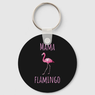 Porte-clés Maman flamant tropical animal d'été aquarelle