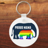 Porte-clés Maman gay pride Fier Mama Elephant Arc-en-ciel LGB (Recto)