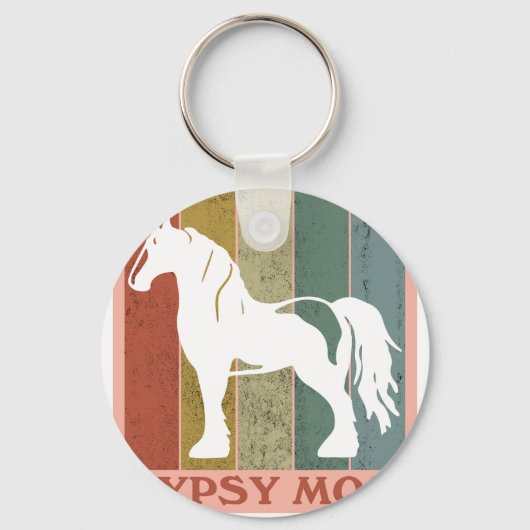 Porte-clés Maman Gitane  Cheval Gypsy Vanner (Recto)