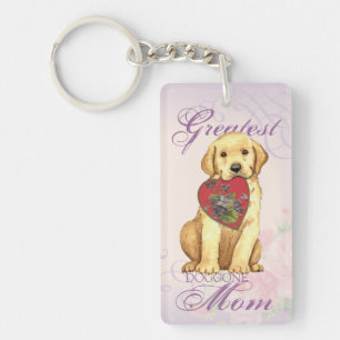 Porte-clés Maman jaune de coeur de laboratoire