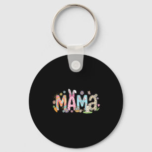 Porte-clés Maman lapin de Pâques floral printemps pour maman