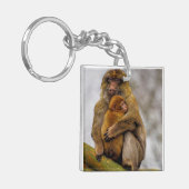 Porte-clés Maman macaque barbare et bébé (Devant gauche)
