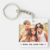 Porte-clés Maman nous t'aimons coeur mère photo de jour (Devant)