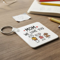Maman Nous T'aimons Enfants et Chien Noms de Famil