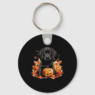 Porte-clés Maman Papa Chien Lab Noir Halloween Automne Drôle