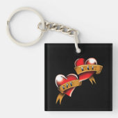 Porte-clés Maman Papa Red Hearts Tattoo (Devant)