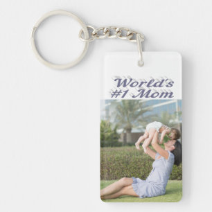 Porte-clés Maman Photo texte gris Fête des mères