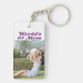Porte-clés Maman Photo texte violet (Dos)