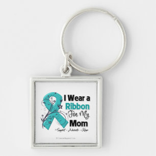 Porte-clés Maman - ruban de Cancer ovarien