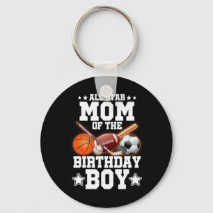 Porte-clés Maman Star Du Garçon D'anniversaire Sketll Footbal