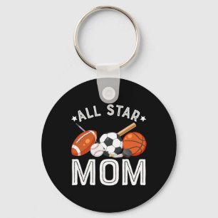 Porte-clés Maman Star Du Garçon D'anniversaire Sketll Footbal