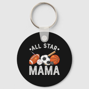 Porte-clés Maman Star du garçon d'anniversaire Sketll Soccer