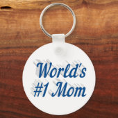 Porte-clés Maman texte bleu mer (Recto)