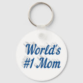 Porte-clés Maman texte bleu mer (Verso)