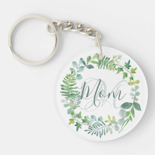 Porte-clés Maman Vert Feuillage Aquarelle Foliage Photo