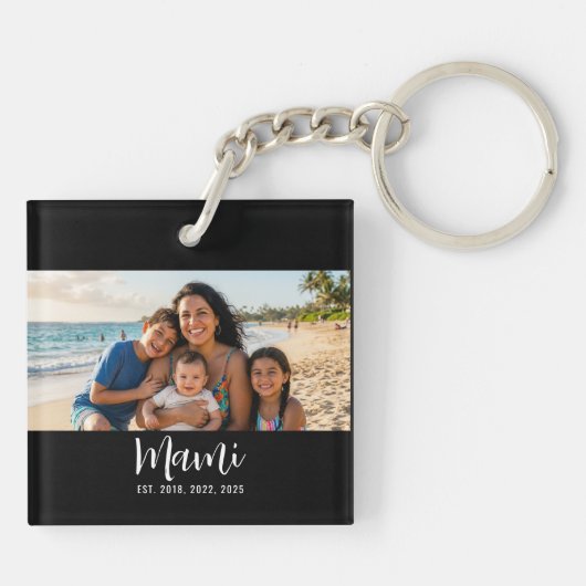 Porte-clés Mami a établi une photo de script moderne (Dos)