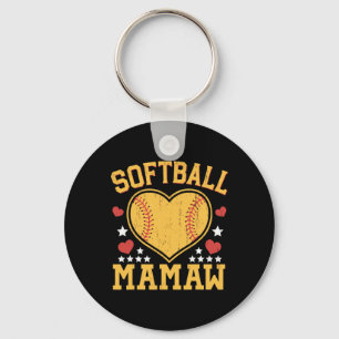 Porte-clés Mamie de softball drôle d'amour de softball cœur
