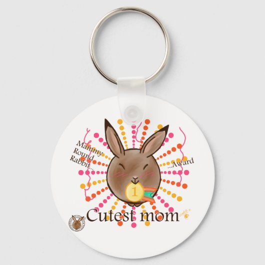 Porte-clés Mammy Round Rabbit-Cutest mom award-keychains (Recto)