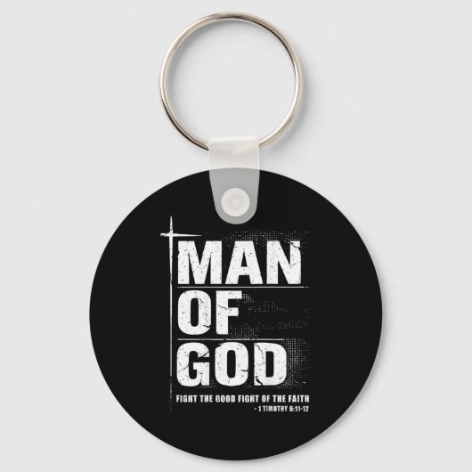 Porte-clés Man Of God Christian Dad Bible Verse Timothy 6 11 (Recto)