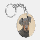 Porte-clés Manchester Terrier Peinture Art animal original (Devant gauche)