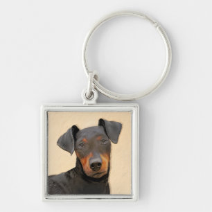 Porte-clés Manchester Terrier Peinture - Art Chien original