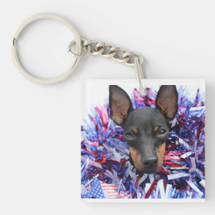 Porte-clés Manchester Terrier Rouge Bleu Bleu Porte - clé