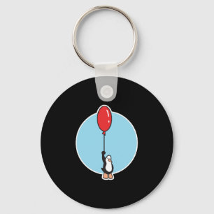 Porte-clés manchot mignon avec ballon