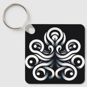 Porte-clés Mandala abstrait géométrique sacré Zen minimal