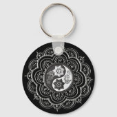 Porte-clés Mandala argent et noir (Verso)