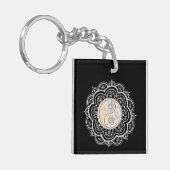 Porte-clés Mandala argent et or (Devant gauche)